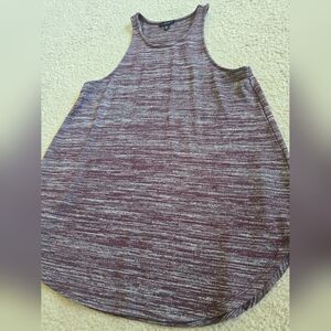 🌈Dynamite Marbled Curved Hem Heathered Plum Gray Tank Top Size Small